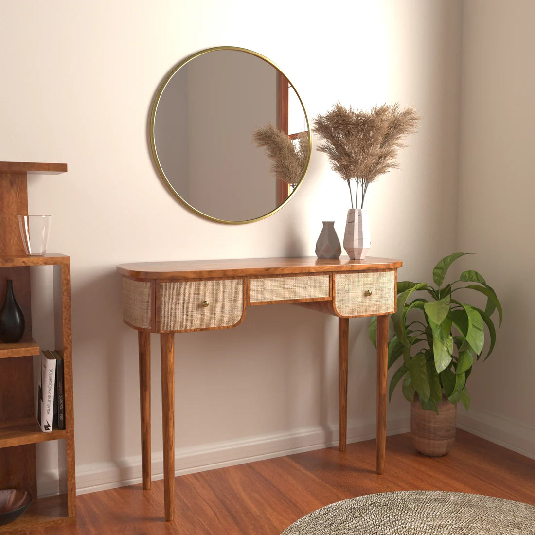 Segun Wood + Cane Table 02