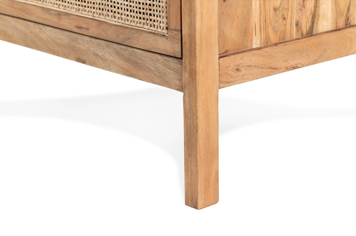 Segun Wood + Cane Bed Side Table CF02