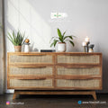 Segun Wood + Cane Cabinet CF03