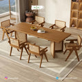 Segun Wood + Cane Dining Set CF15