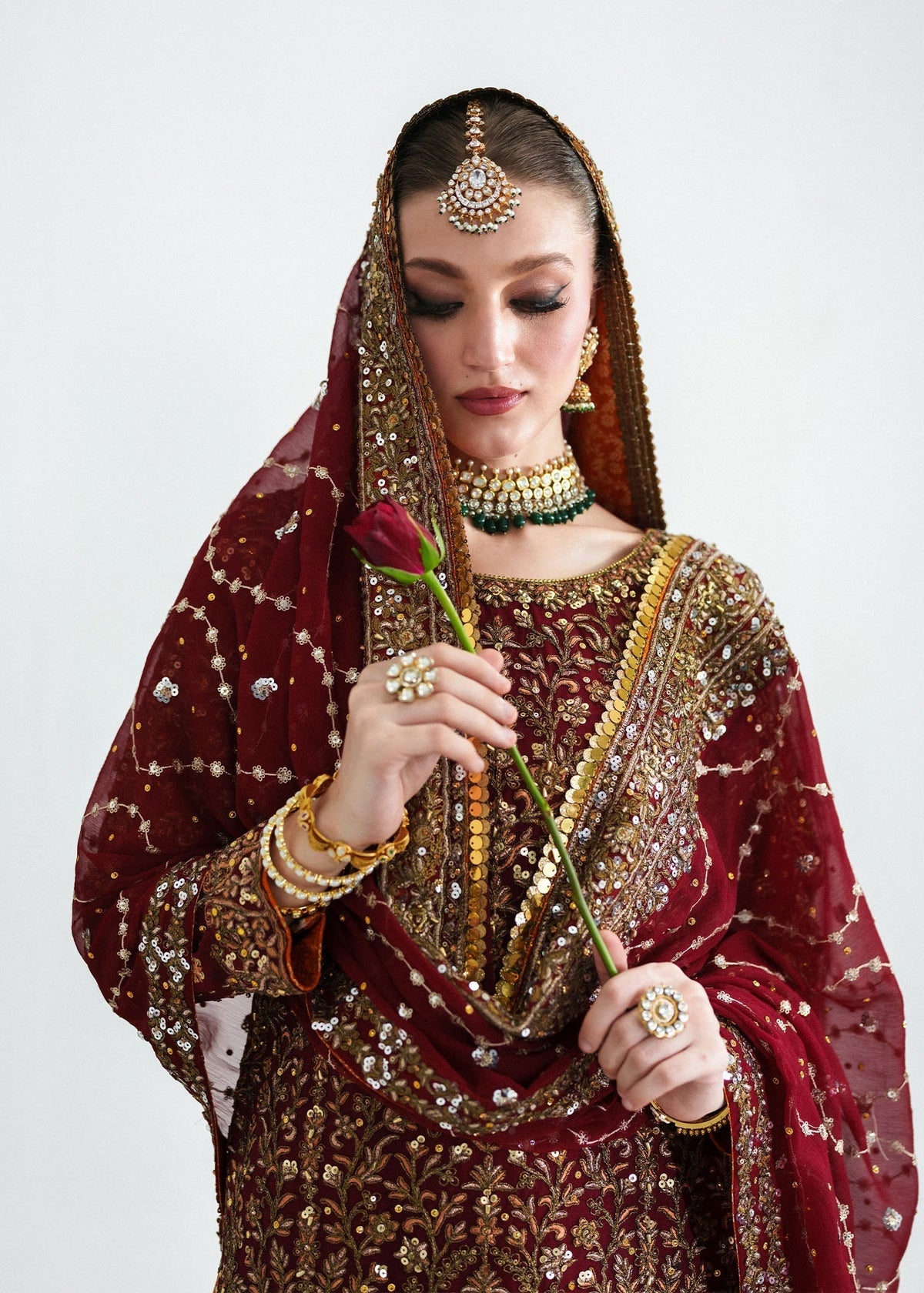 Handcrafted Pk Chiffon Lehenga (Original)