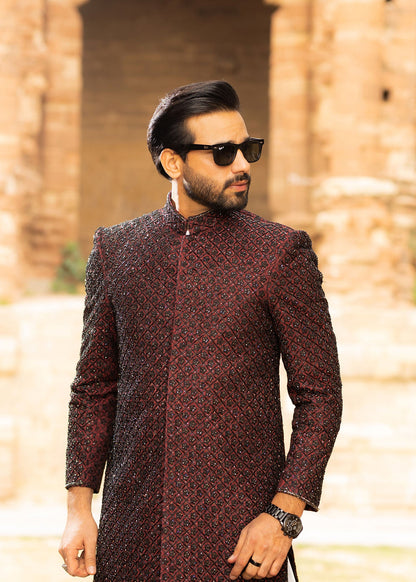 Handcrafted Pk Raw Silk Sherwani (Original)