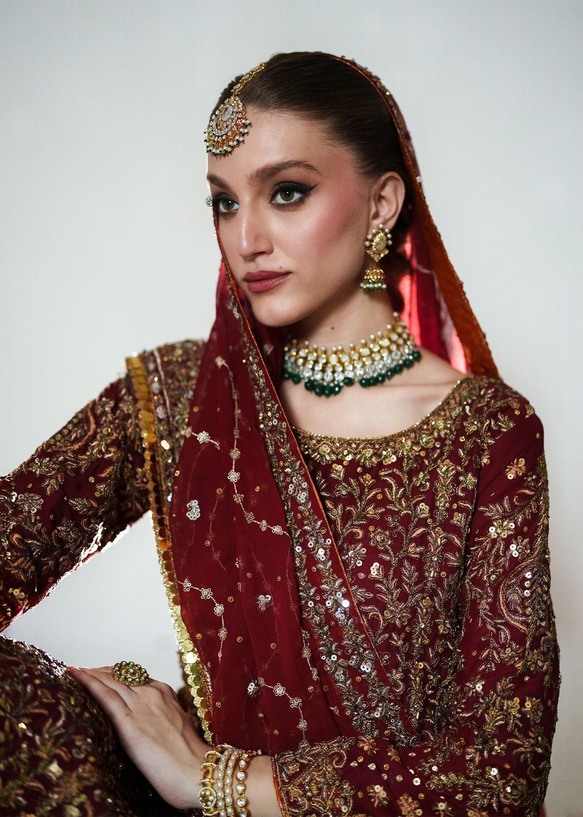 Handcrafted Pk Chiffon Lehenga (Original)