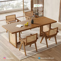 Segun Wood + Cane Dining Set CF06