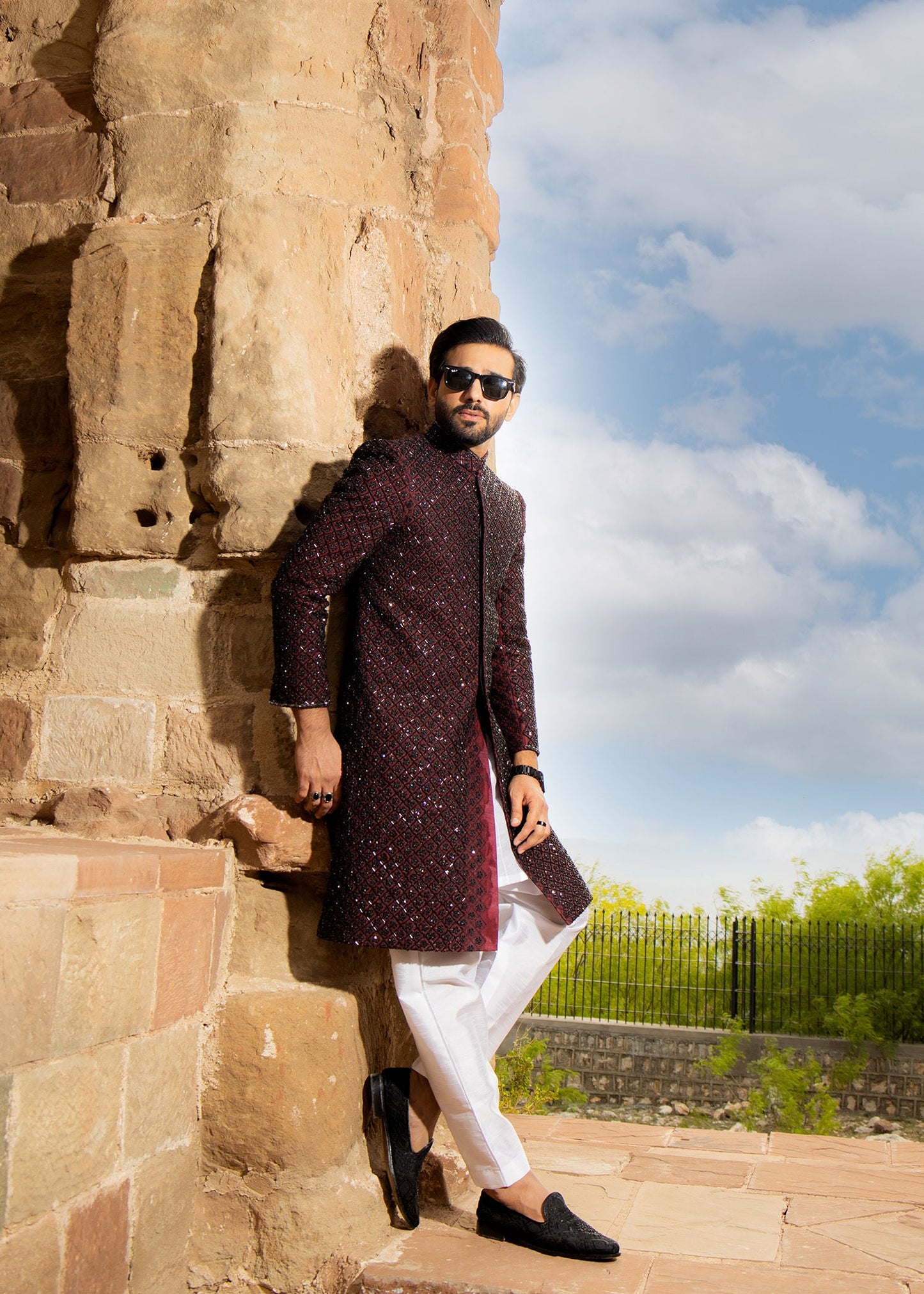 Handcrafted Pk Raw Silk Sherwani (Original)