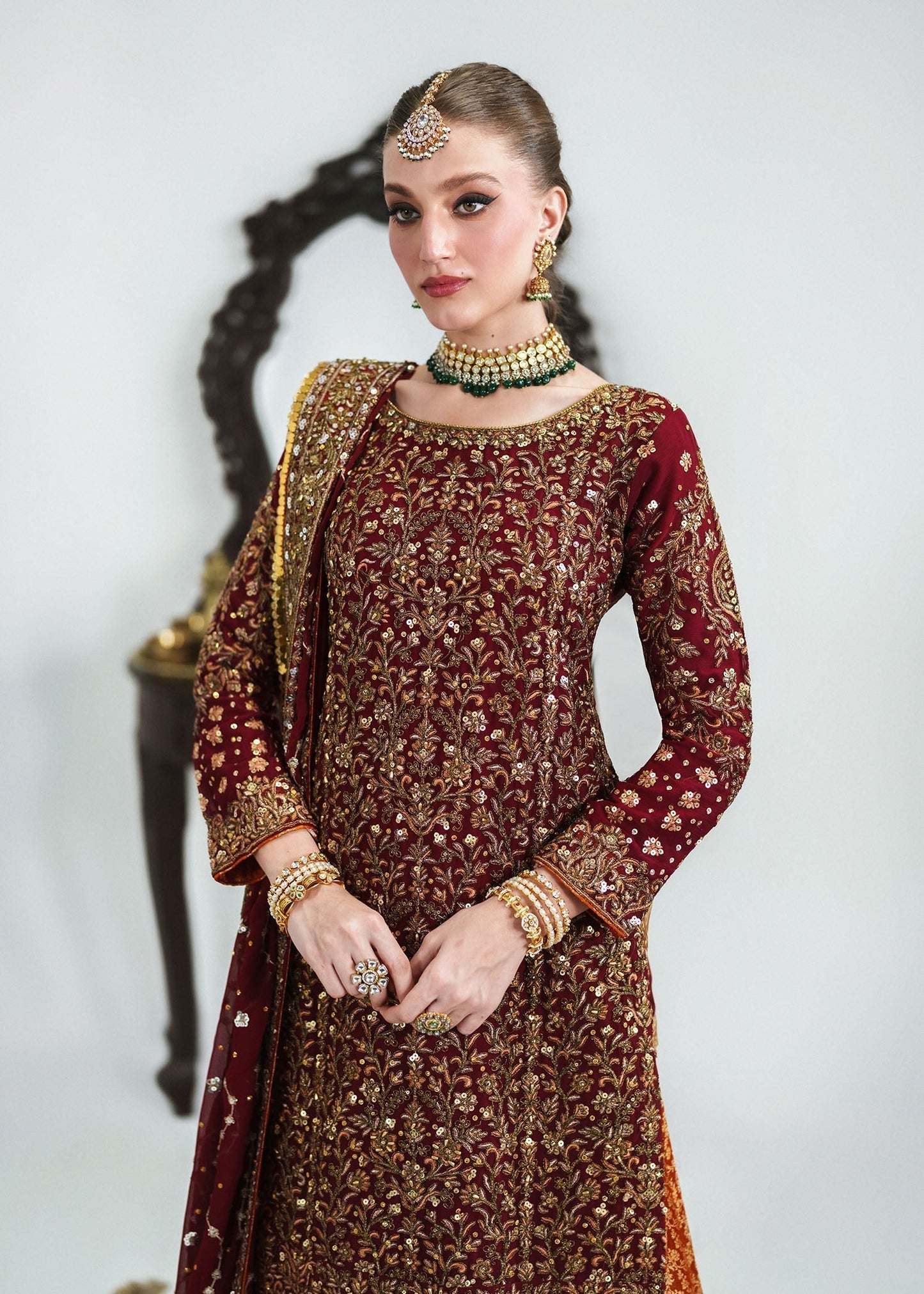 Handcrafted Pk Chiffon Lehenga (Original)