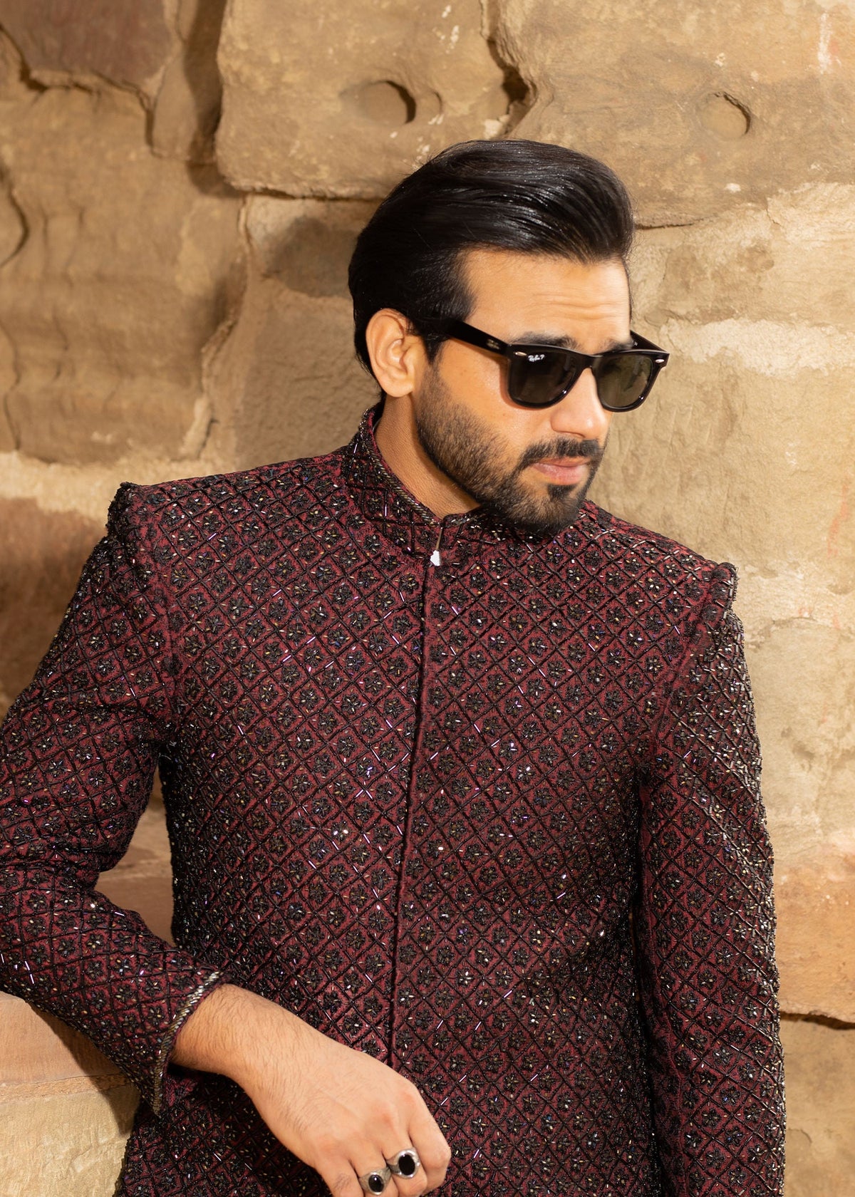 Handcrafted Pk Raw Silk Sherwani (Original)